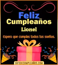 GIF Mensaje de cumpleaños Lionel